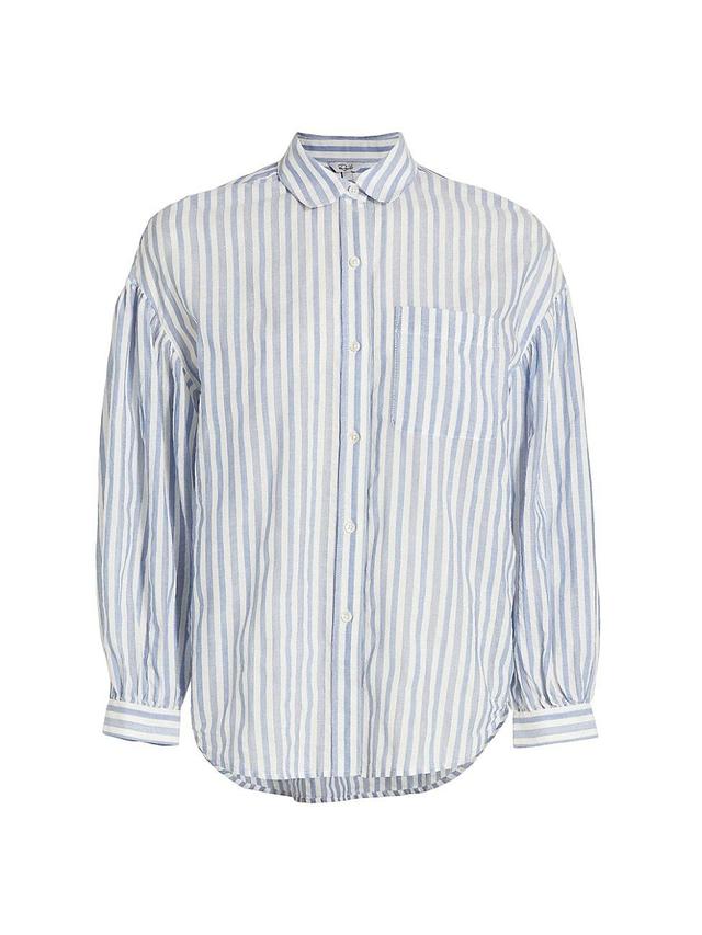 Womens Janae Striped Button-Front Shirt Product Image