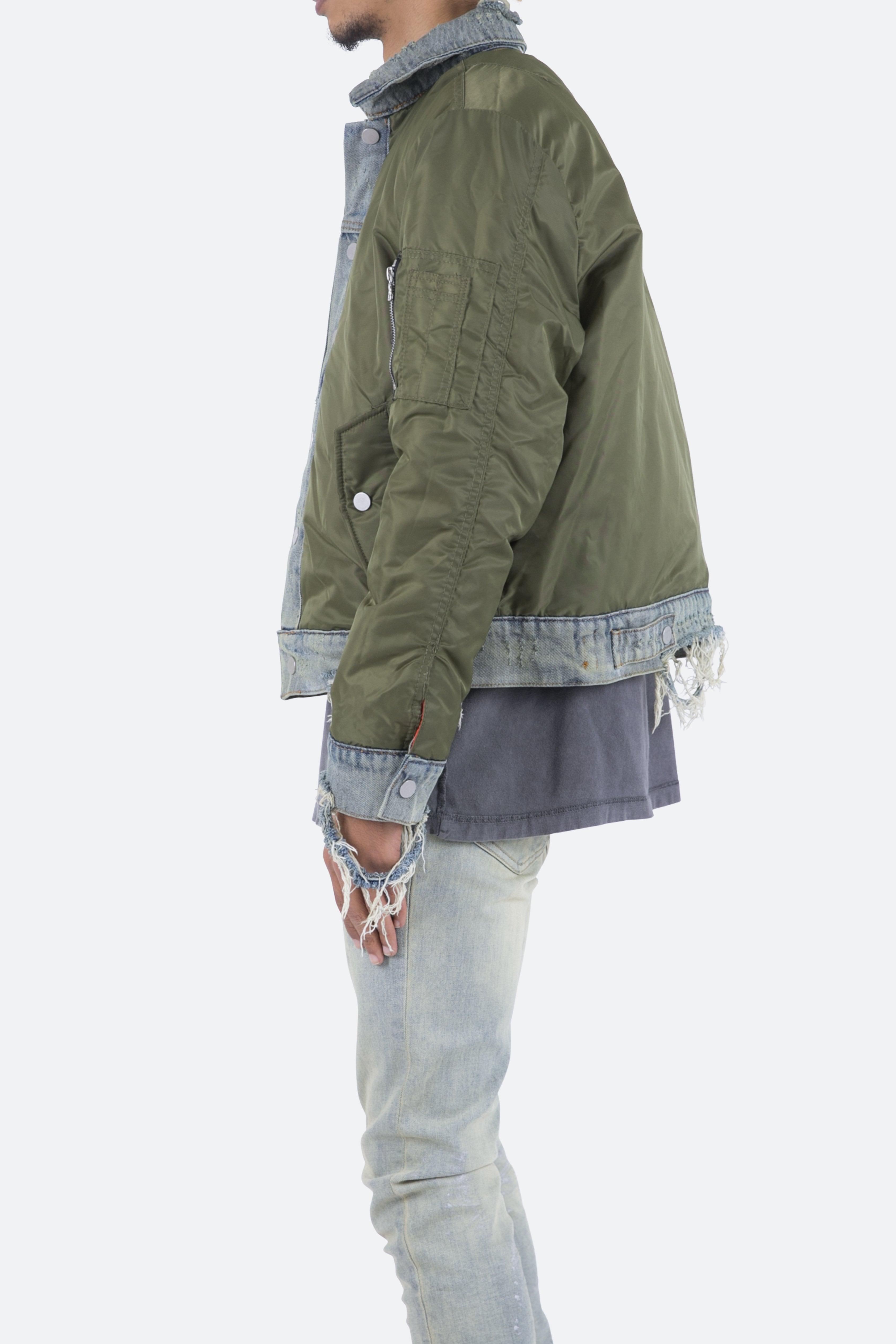 Trucker Bomber Jacket - Olive Product Image