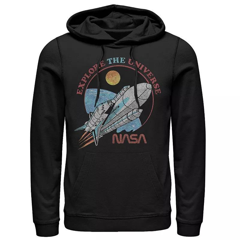 Mens NASA Explore The Universe Circle Portrait Hoodie Blue Product Image