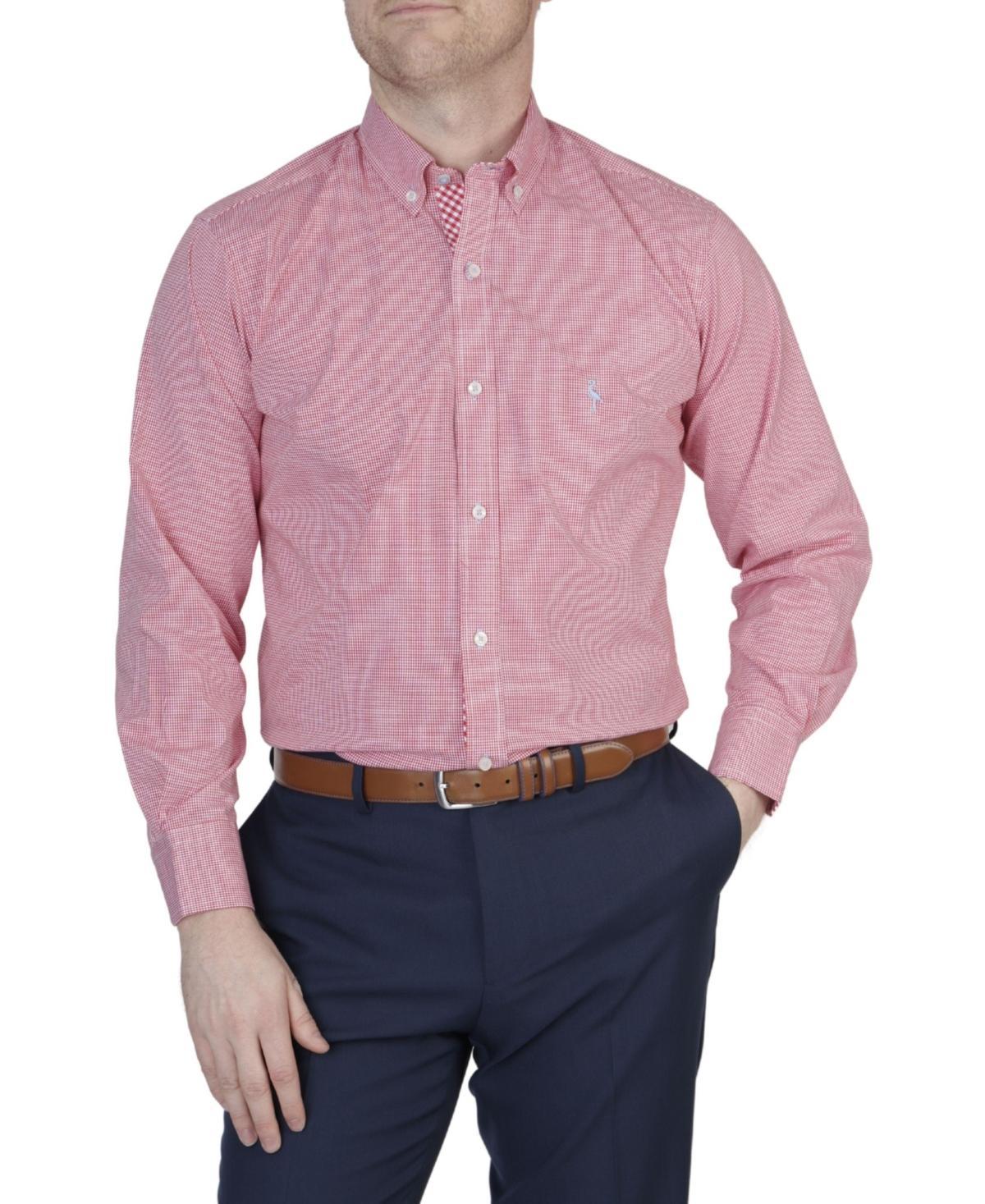 Tailorbyrd Mens Mini Gingham Cotton Stretch Long Sleeve Shirt Product Image