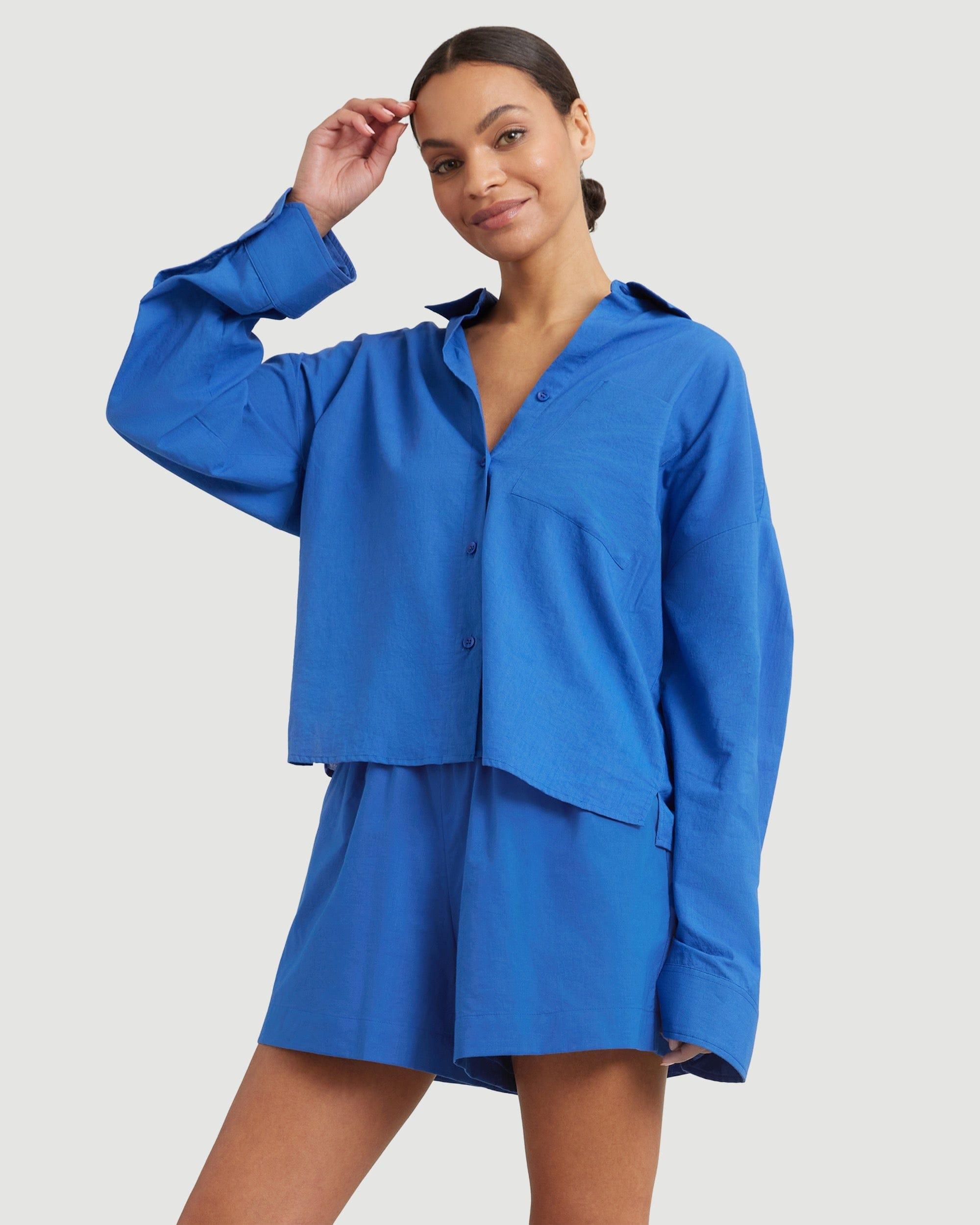 Savvy Cropped Button Down Shirt Product Image