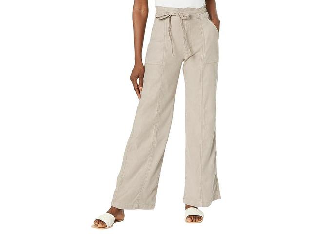 Hudson Jeans Tie Waist Wide Leg Trousers (Moonrock) Women's Clothing Product Image