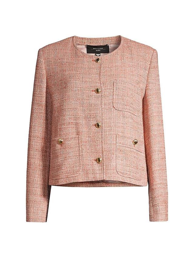 Womens Leda Tweed Crewneck Jacket Product Image