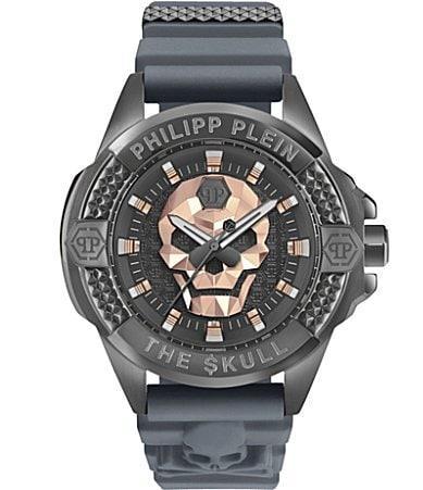 Philipp Plein Mens The Skull Gray Silicone Strap Watch 44mm Product Image