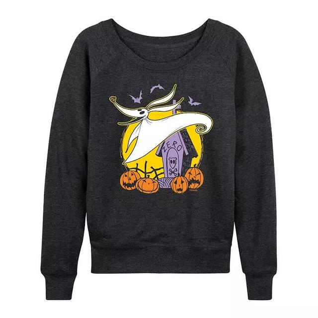 Disneys Nightmare Before Christmas Zero Womens Lightweight French Terry Sweatshirt Heather Grey Product Image