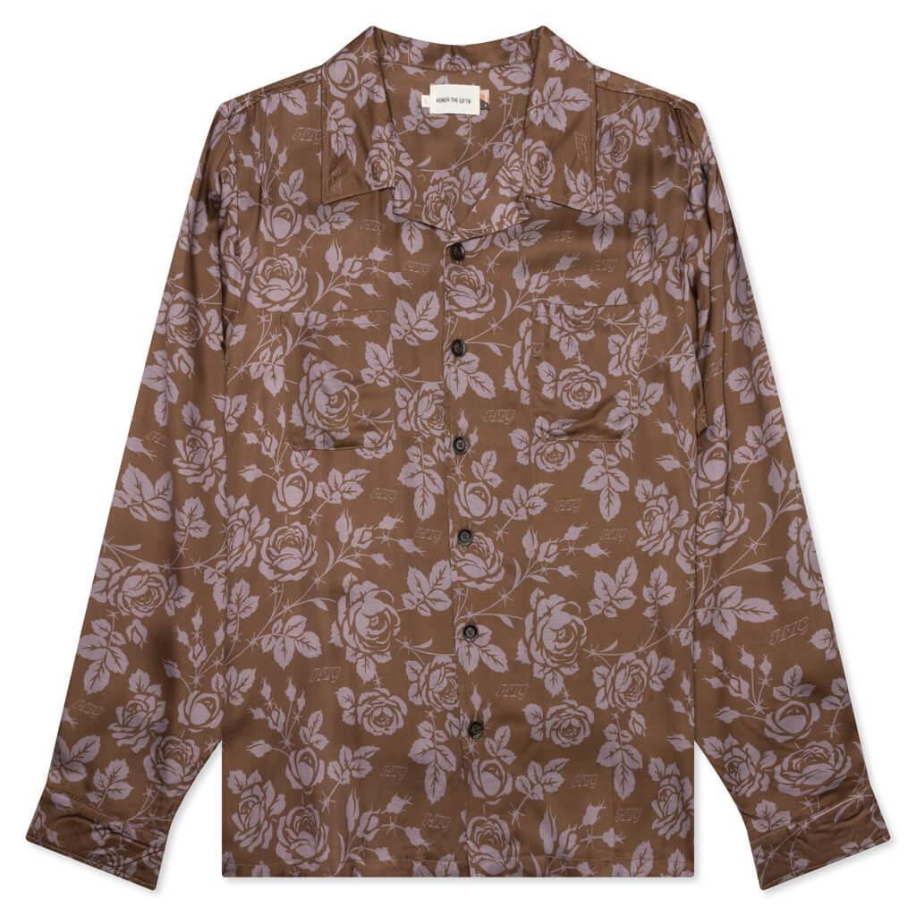 Honor the Gift Patterned Woven L/S - Brown Male Product Image