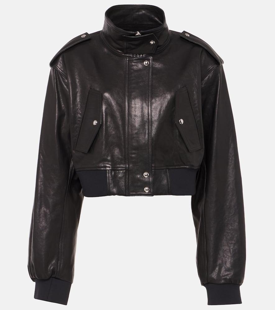 KHAITE Kember Leather Moto Jacket In Black Product Image