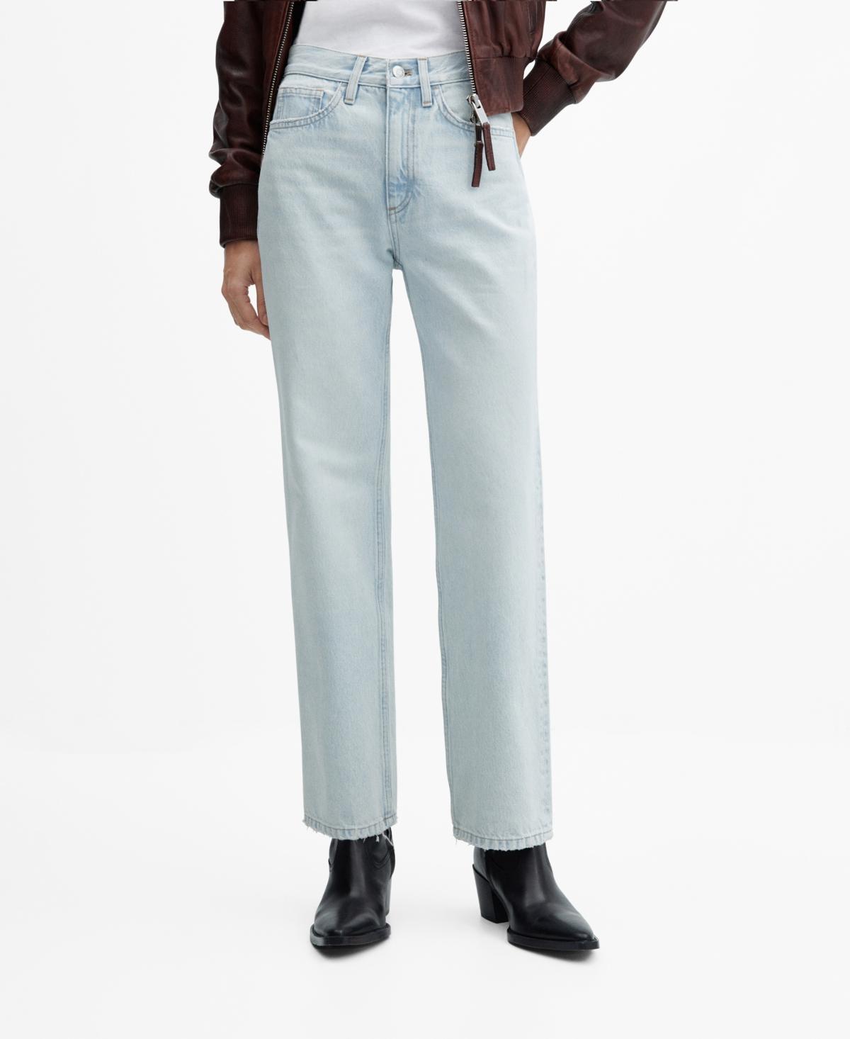 Mango Womens Mid-Rise Straight Jeans product image