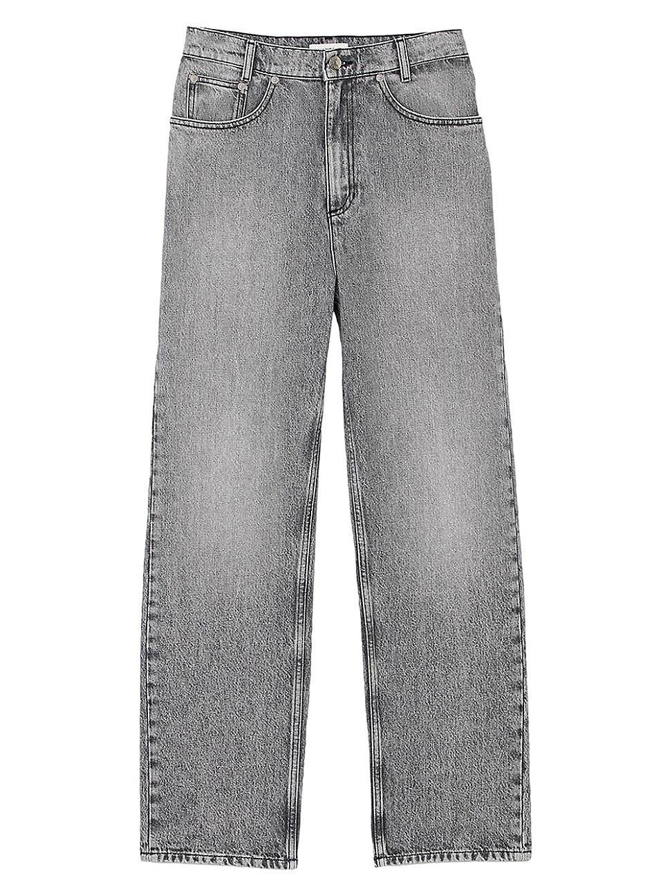 Womens Low-Waisted Straight-Leg Jeans Product Image