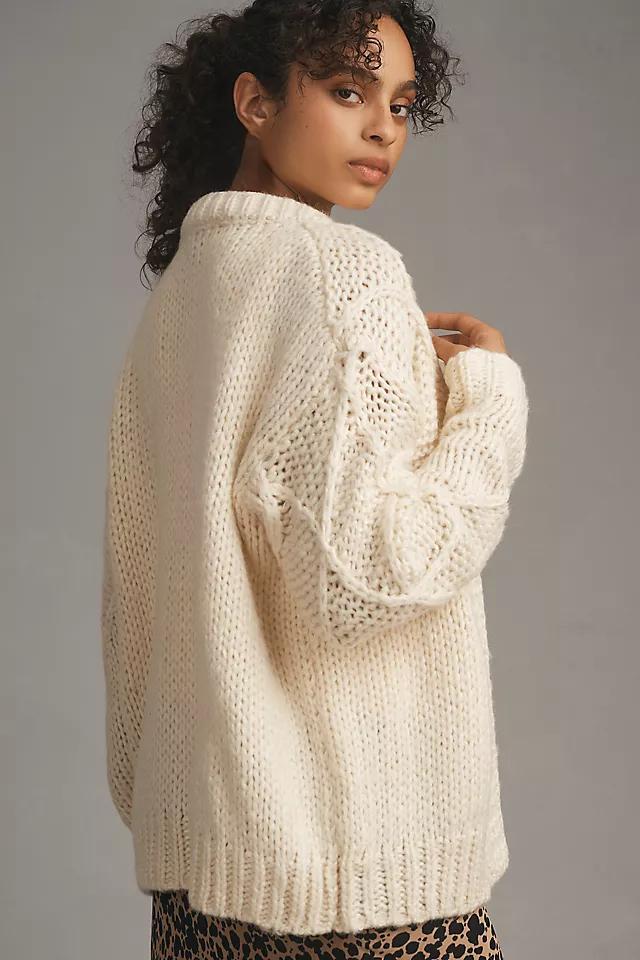 FRNCH Chunky Stitch Cardigan Sweater Product Image