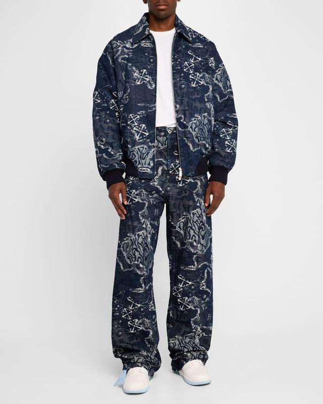 Men's Camo Jacquard Bomber Jacket Product Image