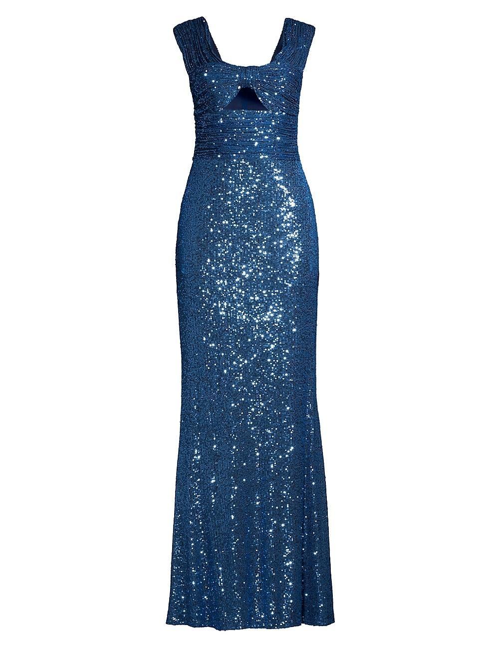 Womens Sequin Keyhole Column Gown Product Image