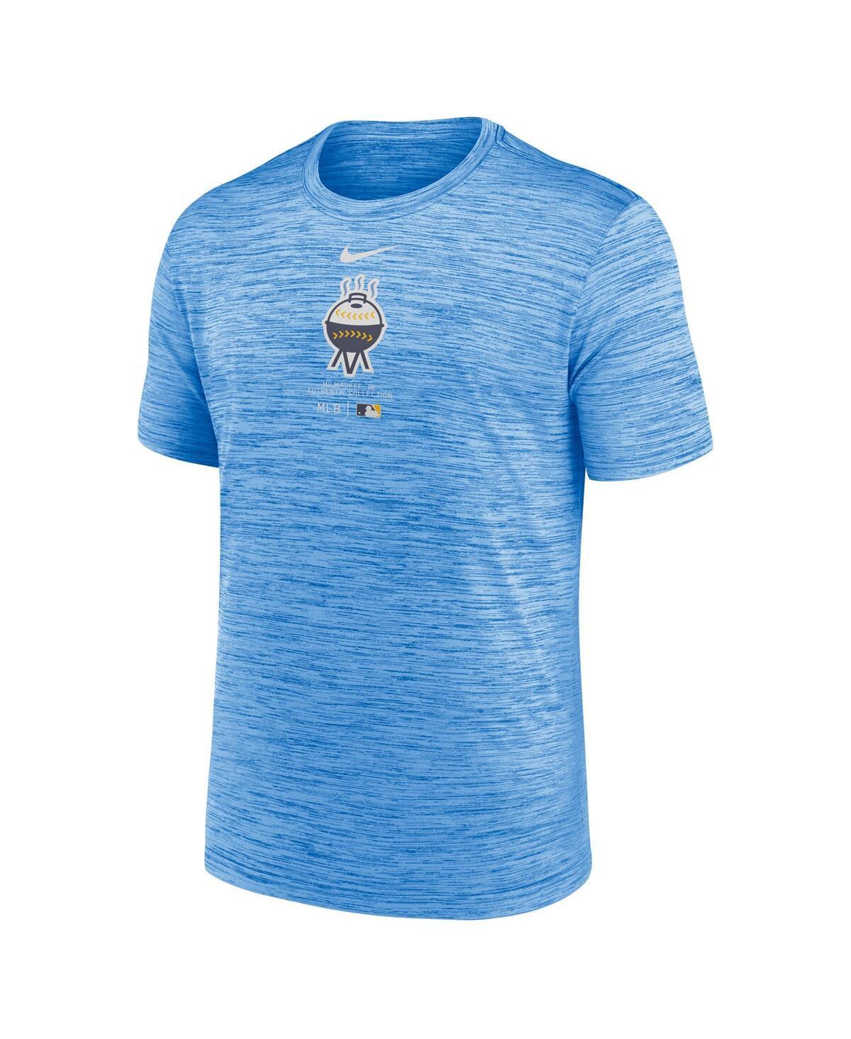 NIKE Milwaukee Brewers City Connect Practice Velocity  Men's Dri-fit Mlb T-shirt In Blue Product Image