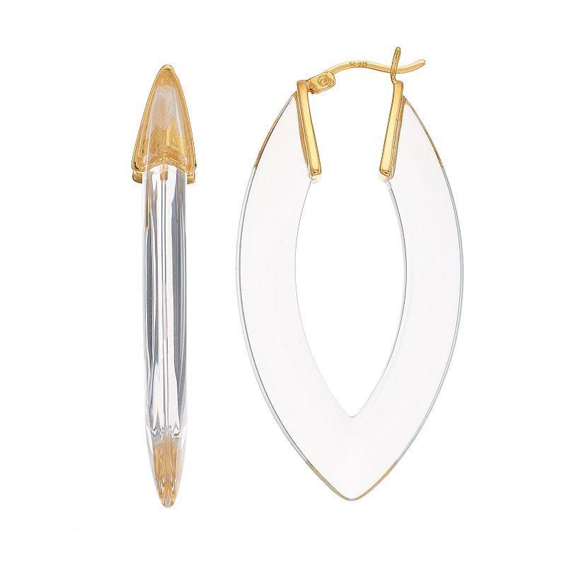 AMORE by SIMONE I. SMITH 18k Gold Over Silver Geometric Lucite Hoop Earrings, Womens, Yellow Product Image