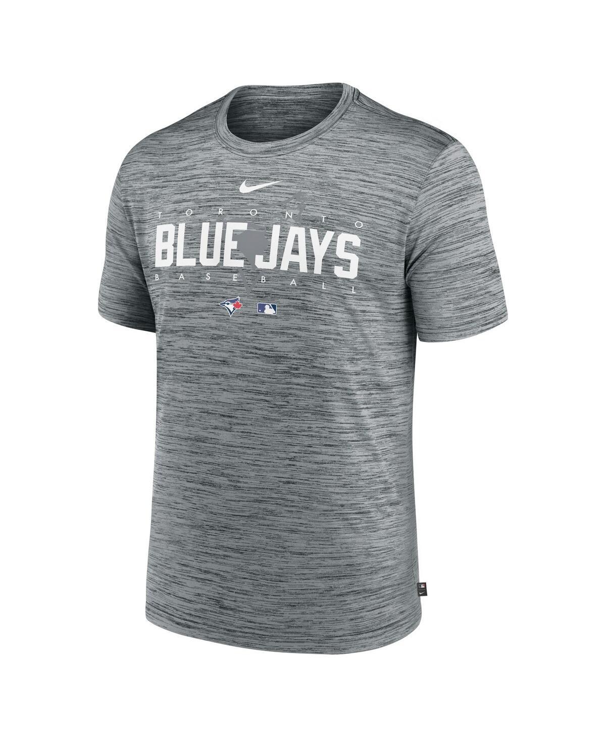 NIKE Men's  Heather Gray Toronto Blue Jays Authentic Collection Velocity Performance Practice T-shirt Product Image