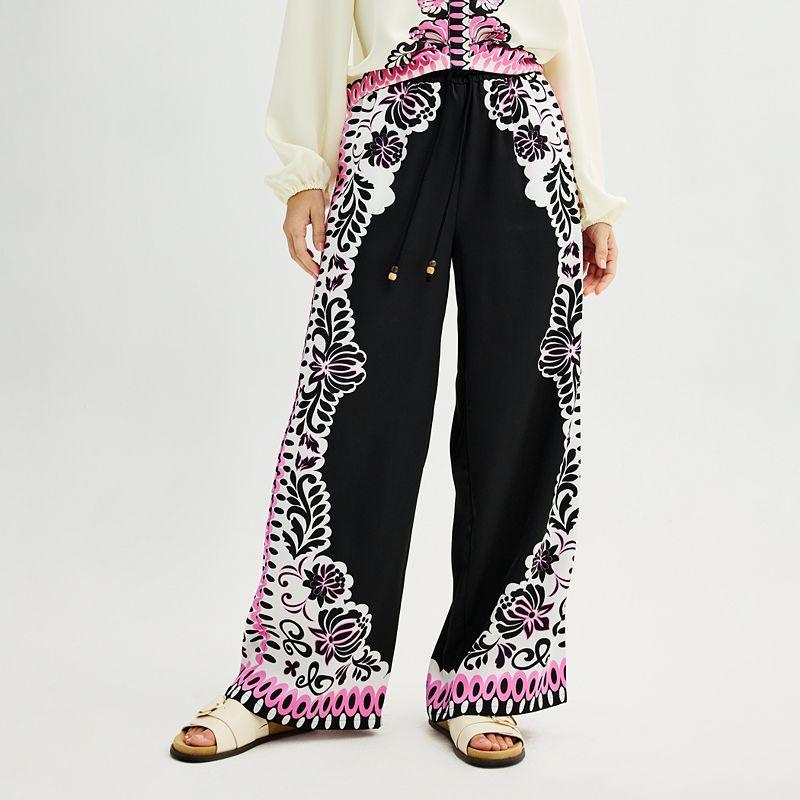 Womens INTEMPO Print Wide-Leg Pants Product Image