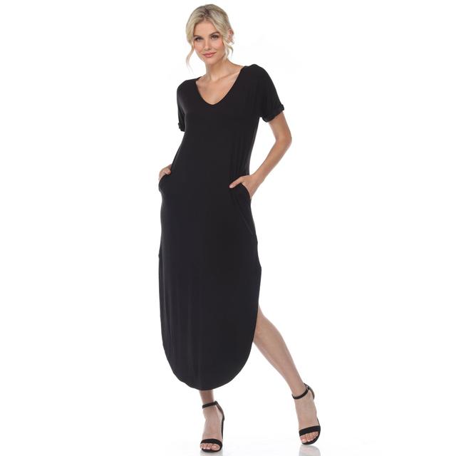 Short Sleeve V-neck Maxi Dress Product Image