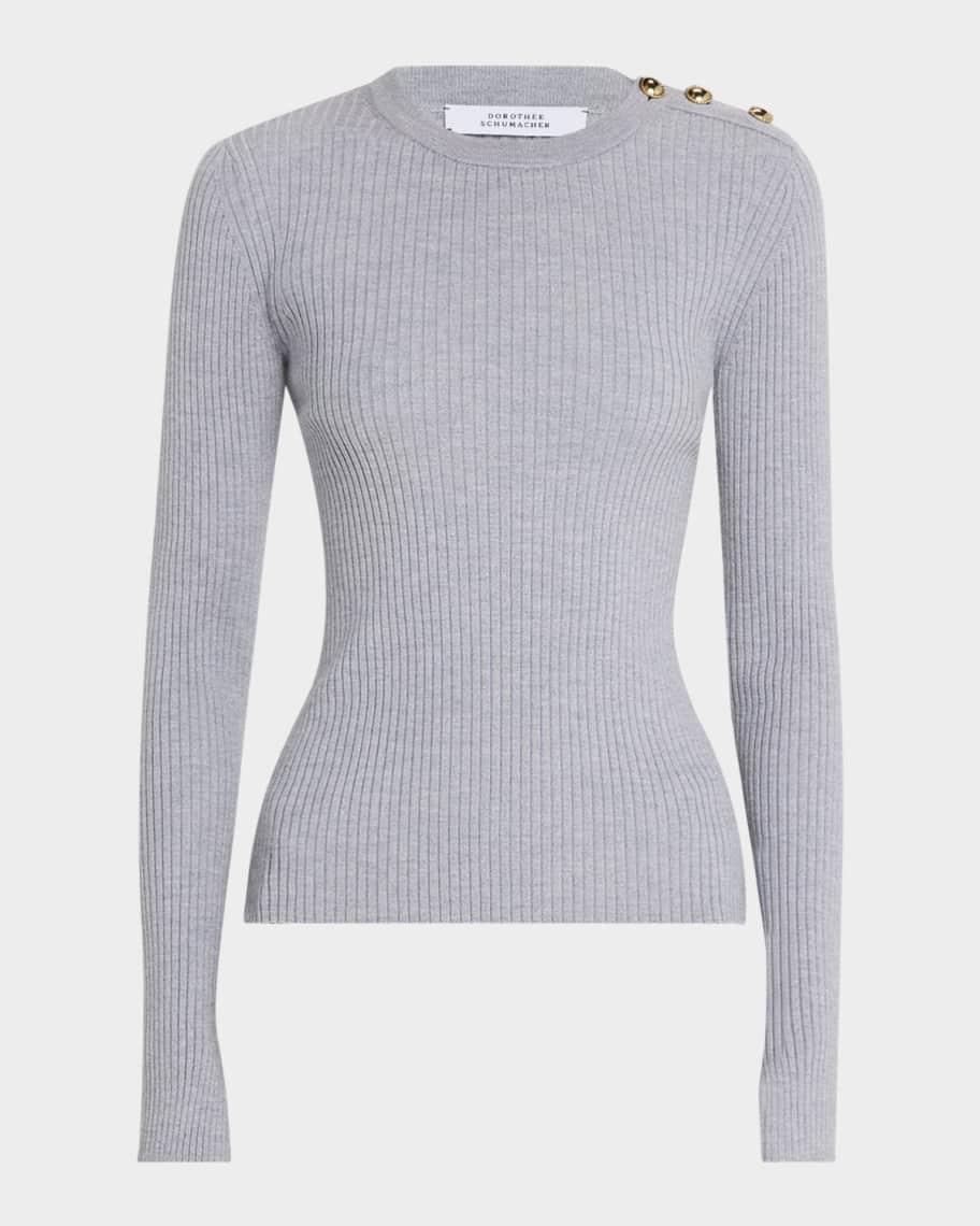 Essential Ease Ribbed Wool-Silk Pullover Product Image