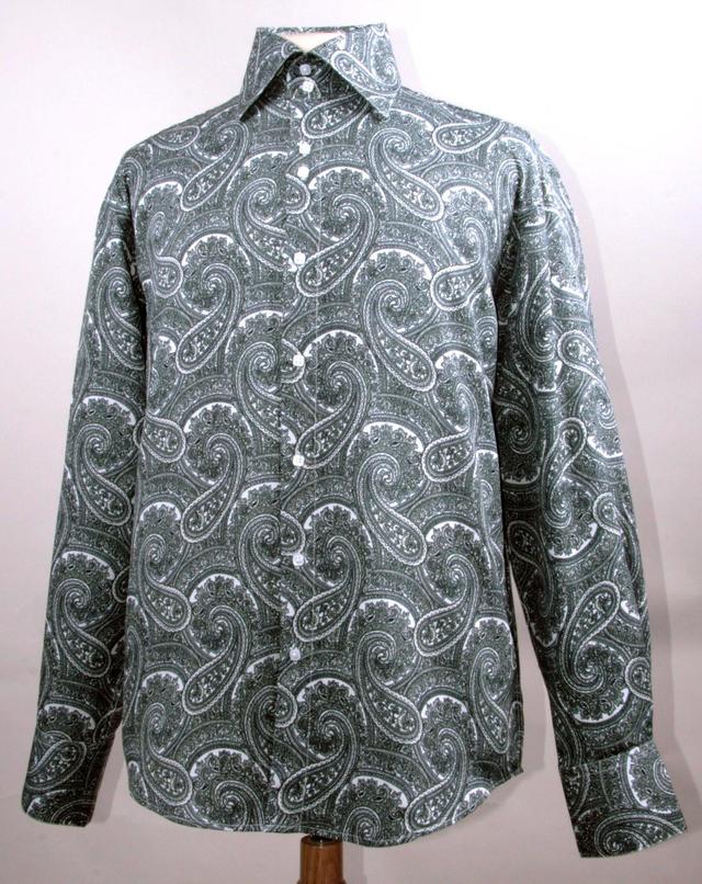 Dress Shirt Regular Fit Paisley Pattern In Black Product Image