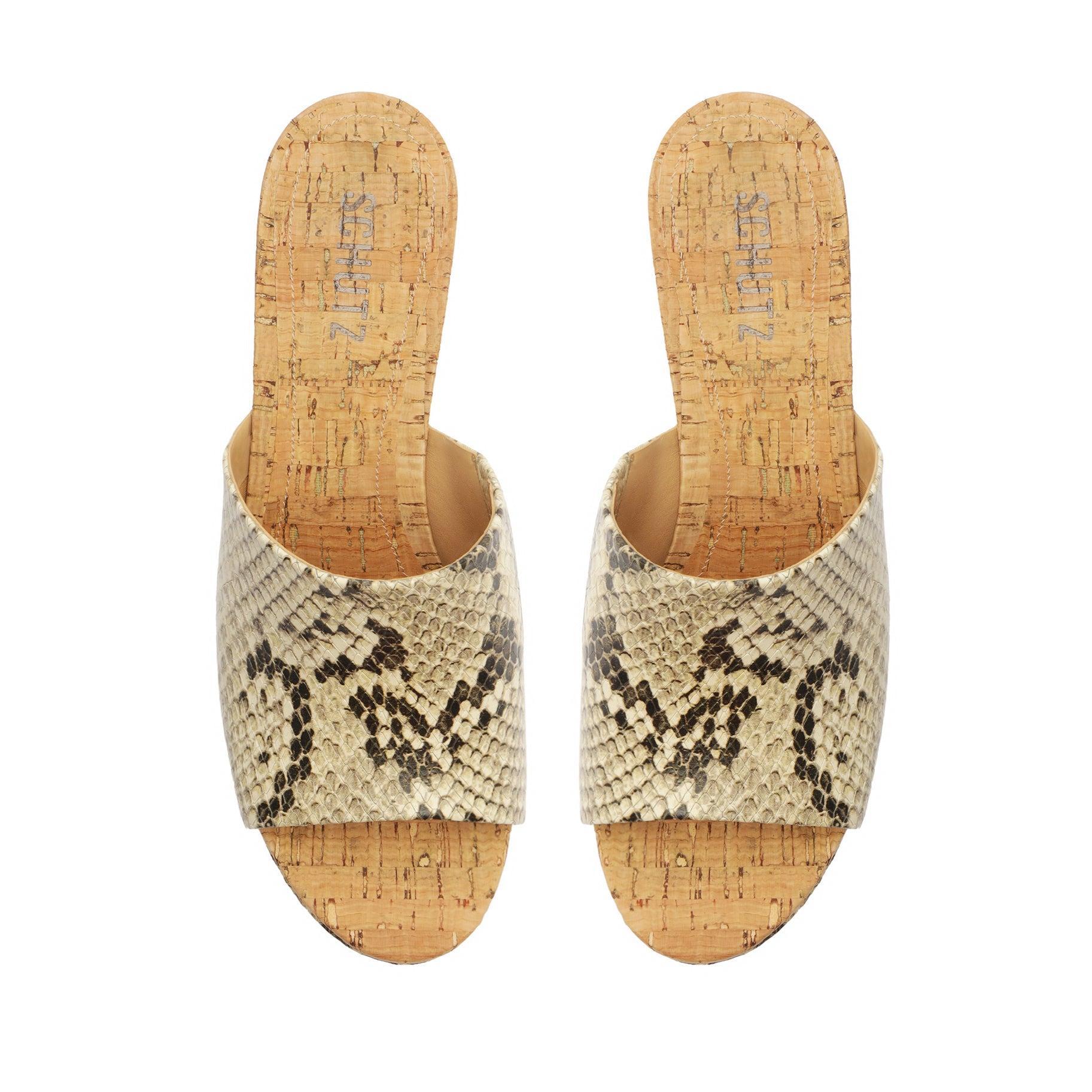 Dalle Snake-Embossed Leather Sandal Female Product Image