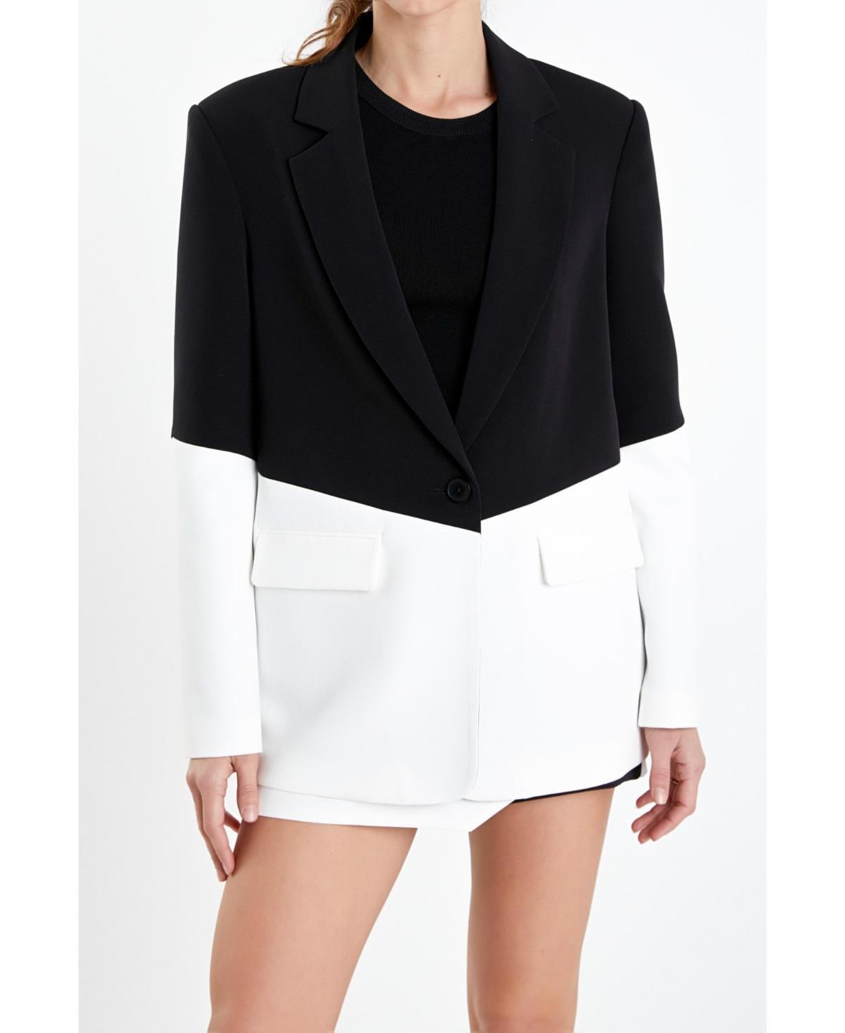 Womens Contrast Color Blazer Product Image