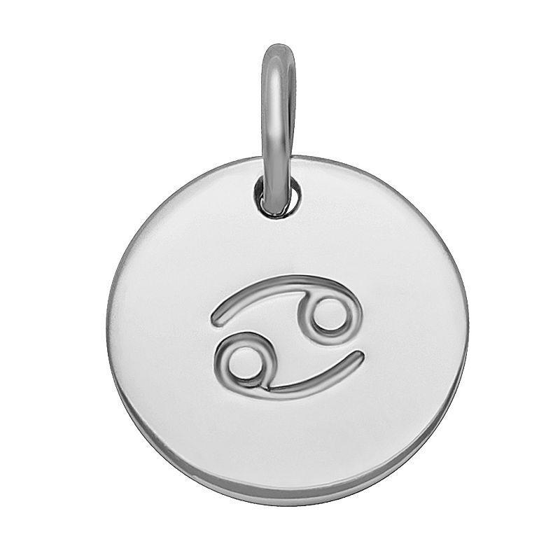 PRIMROSE Sterling Silver Etched Zodiac Disc Charm, Womens, Sterling Scorpio Product Image