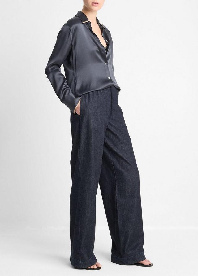 Cotton Mid-Rise Wide-Leg Pant Product Image