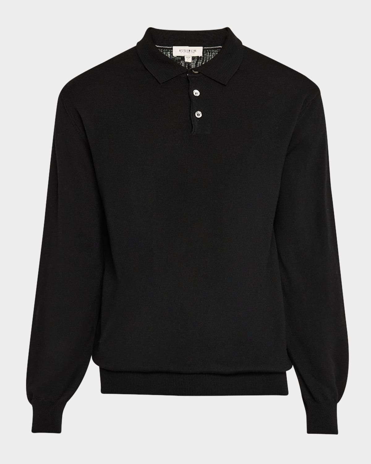 Men's Solid Polo Sweater Product Image