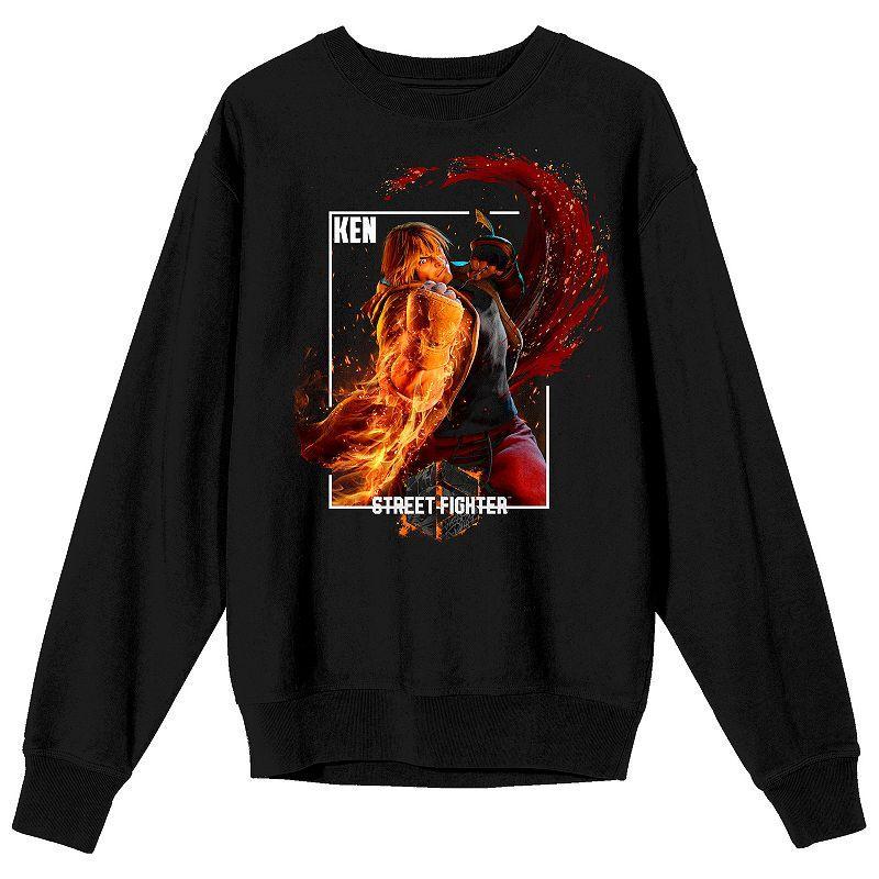 Mens Street Fighter VI Ken Fiery Long Sleeve Graphic Tee Product Image