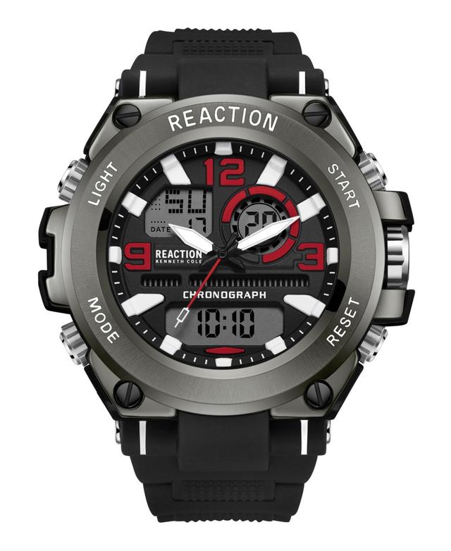 Kenneth Cole Reaction Mens Analog Digital Black Plastic Watch 49mm Product Image