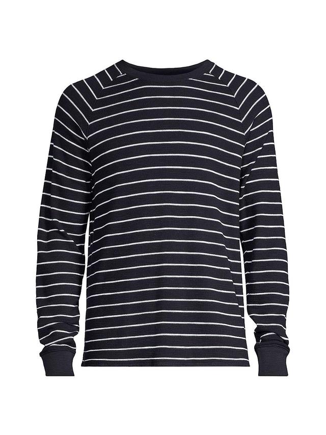 Mens Striped Waffle-Knit Cotton Sweatshirt Product Image