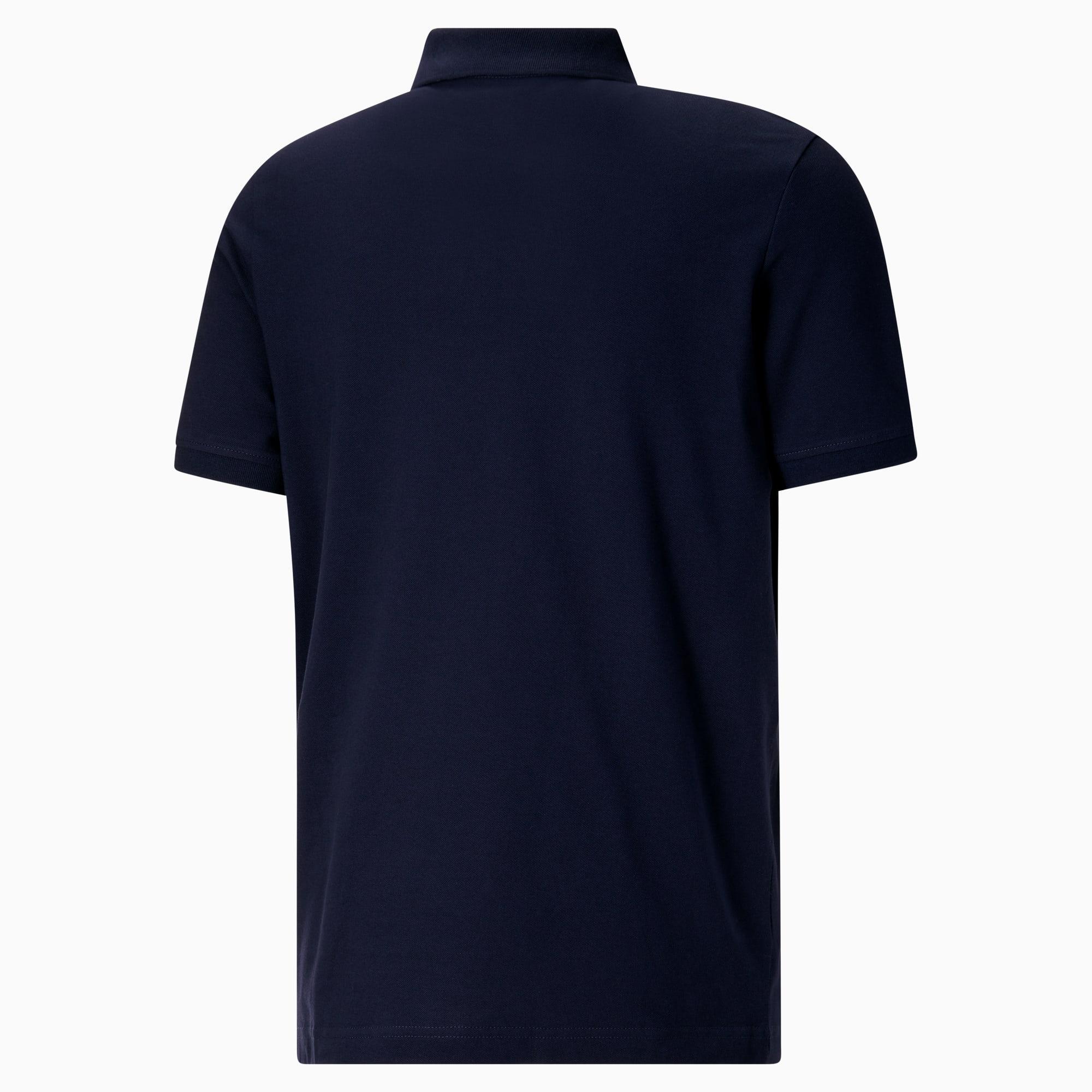 PUMA Essential Pique Men's Polo Shirt in Dark Blue Product Image