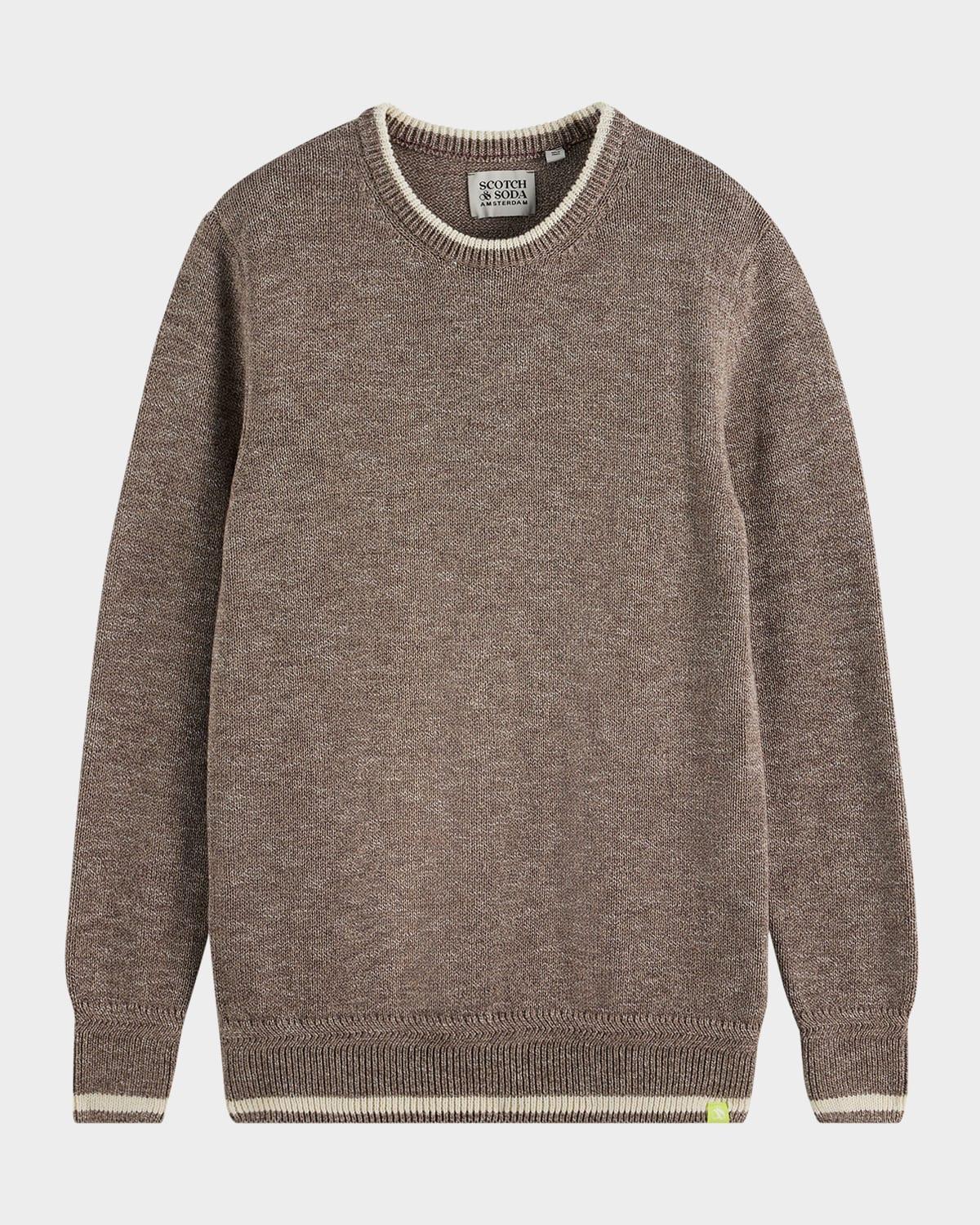 Men's Cotton Melange Crewneck Sweater Product Image