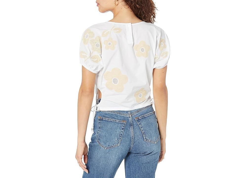 Madewell Embroidered Jewel Top - Crinkle Poplin (Eyelet Floral Embroidery) Women's Clothing Product Image