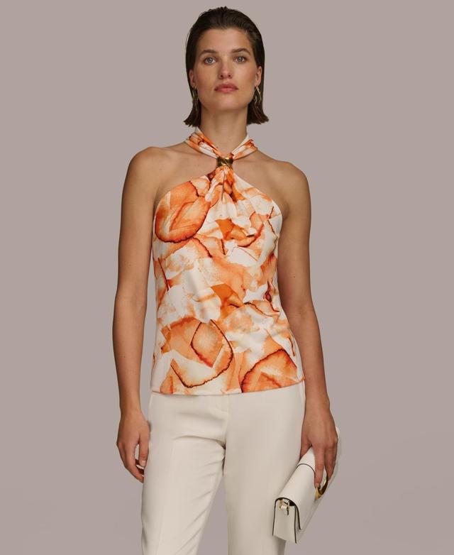 Women's Printed Halter-Neck Hardware-Detail Top Product Image