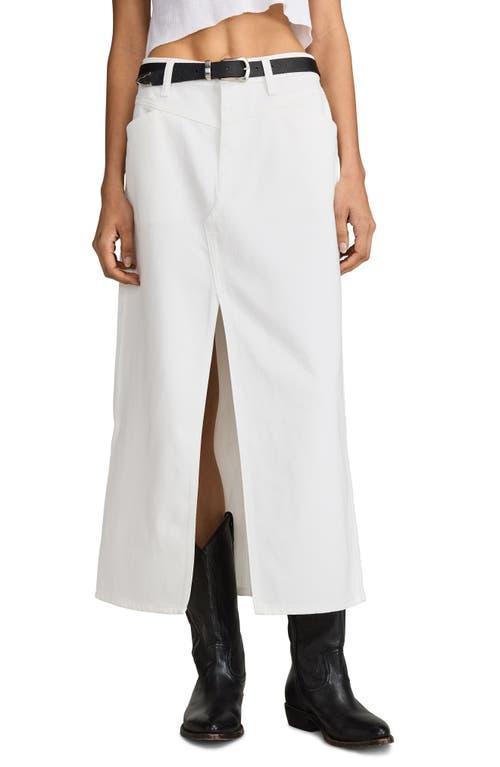 Lucky Brand Denim Maxi Skirt With Slit - Womens Clothing Outerwear Jean Denim Jackets Product Image