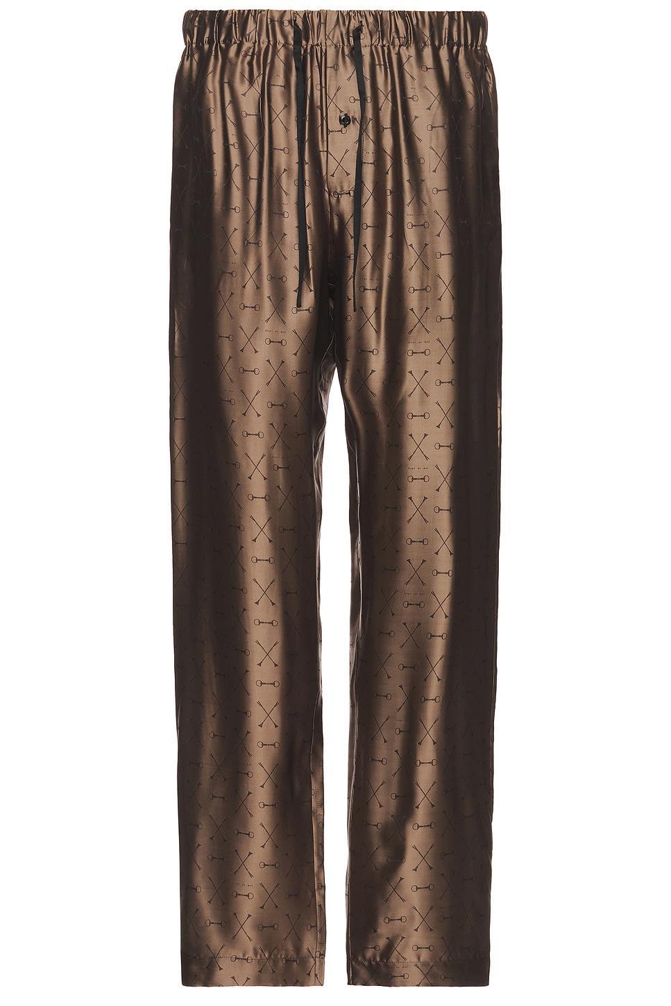 fleur du mal Men's Jacquard Pj Pant Brown. (also in L, S, XL/1X). Product Image