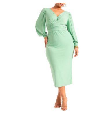 Plus Size Cross Front Midi Dress Product Image