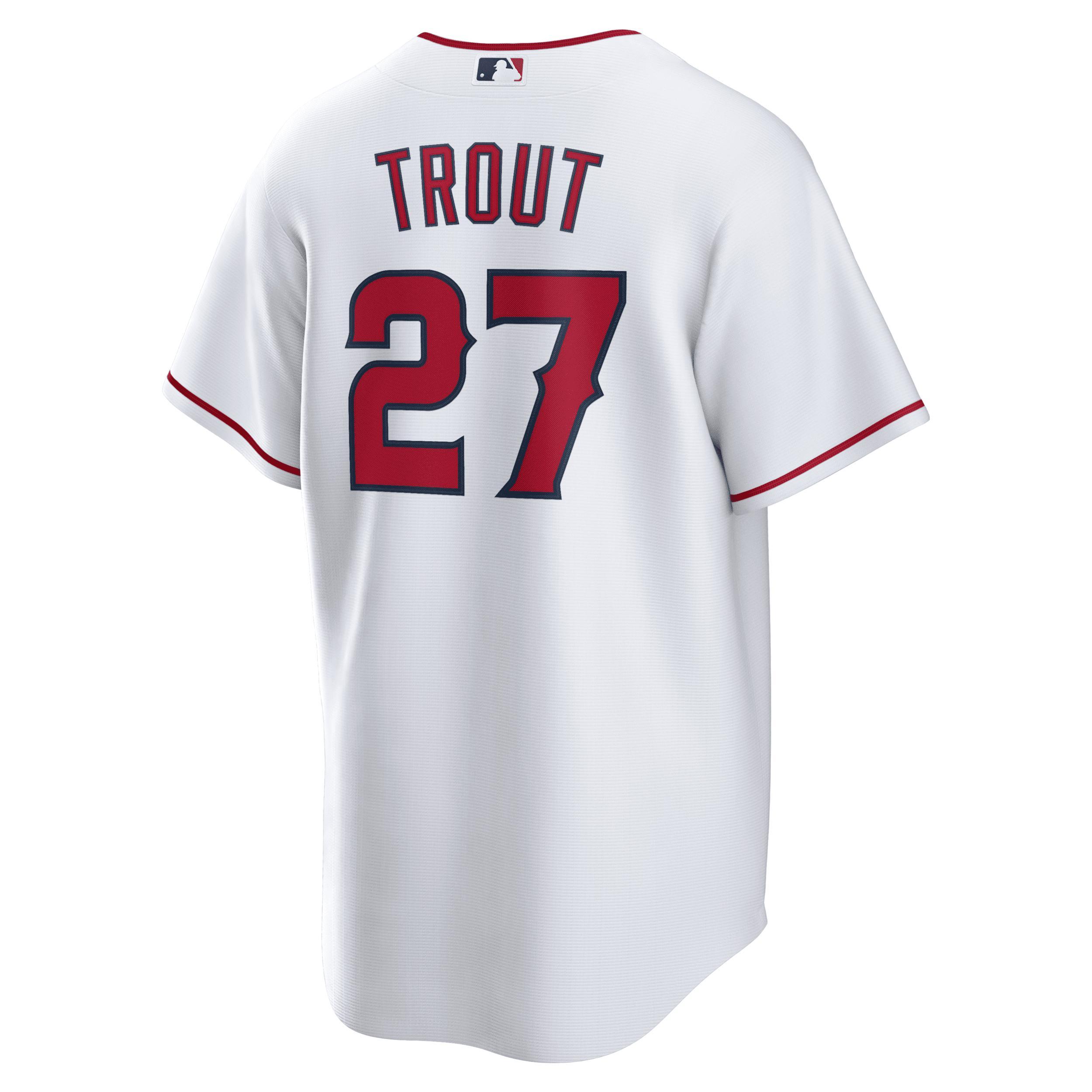 Nike Mens Mike Trout Nike Angels Replica Player Jersey - Mens White/White Product Image