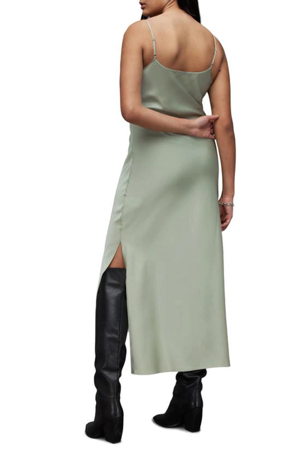 Hadley Satin Slipdress In Pistachio Green Product Image