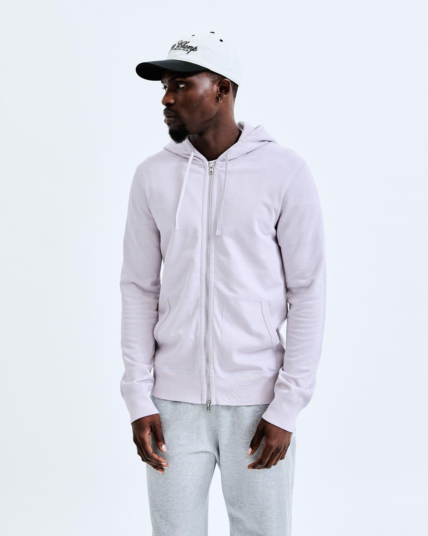 Lightweight Terry Slim Zip Hoodie Male Product Image