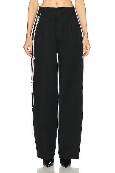 DARKPARK Phebe Crystal Chain Adorned Wide Leg Pant Black. (also in ). Product Image