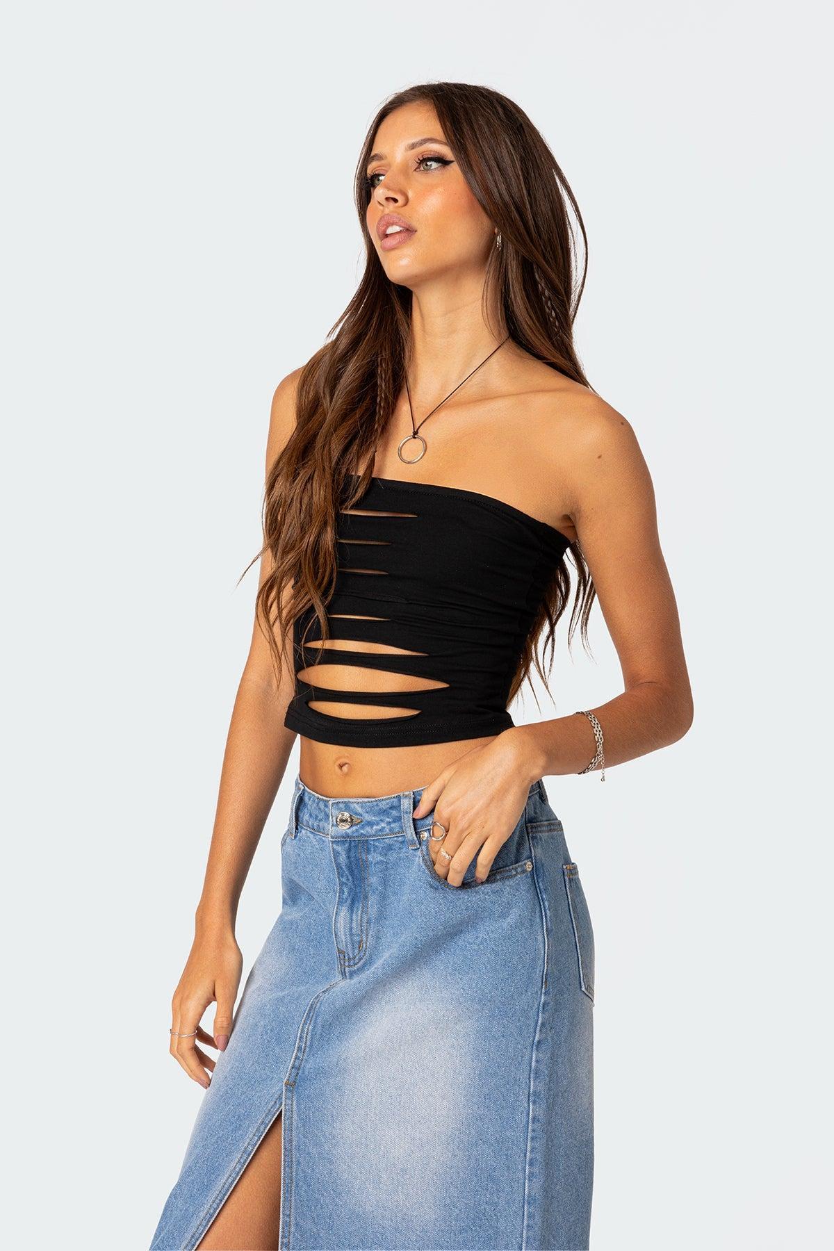 Kalista Slashed Tube Top Product Image