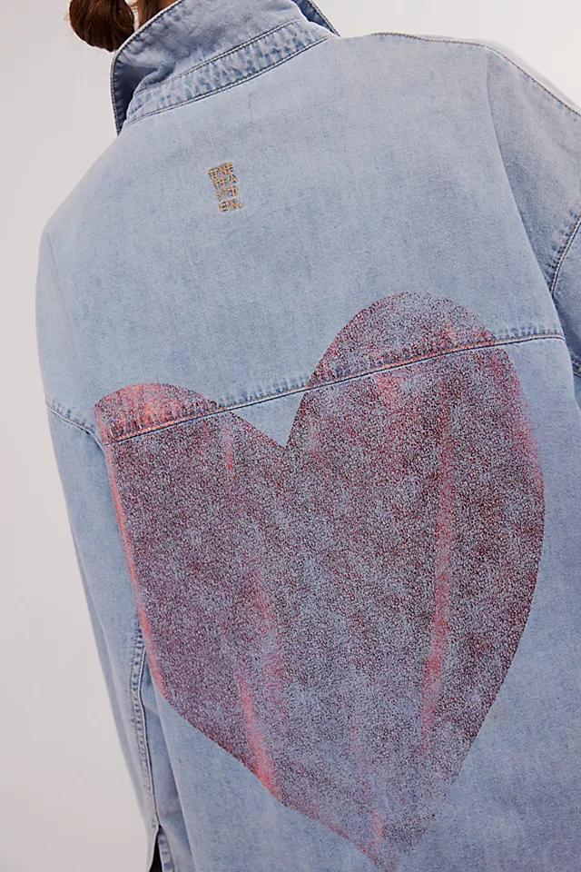 OneTeaspoon Red Devil Heart Daria Denim Shirt Product Image