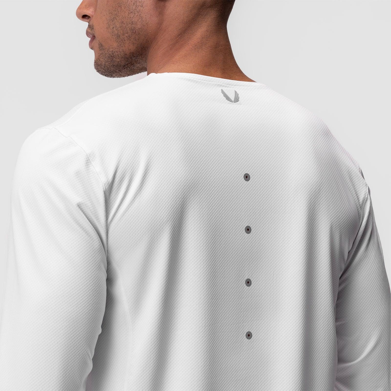 0907. Nano-Mesh Training Long Sleeve - White "Space Bracket" Product Image