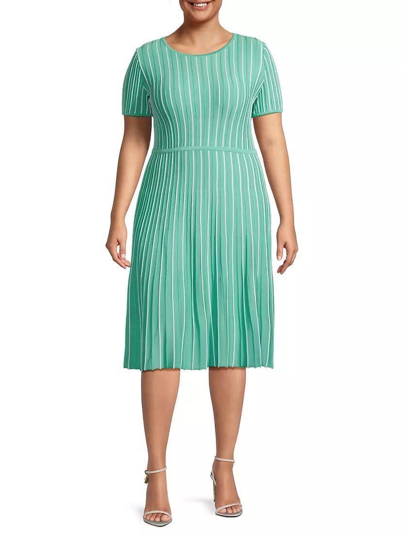 Striped Knit Midi-Dress Product Image