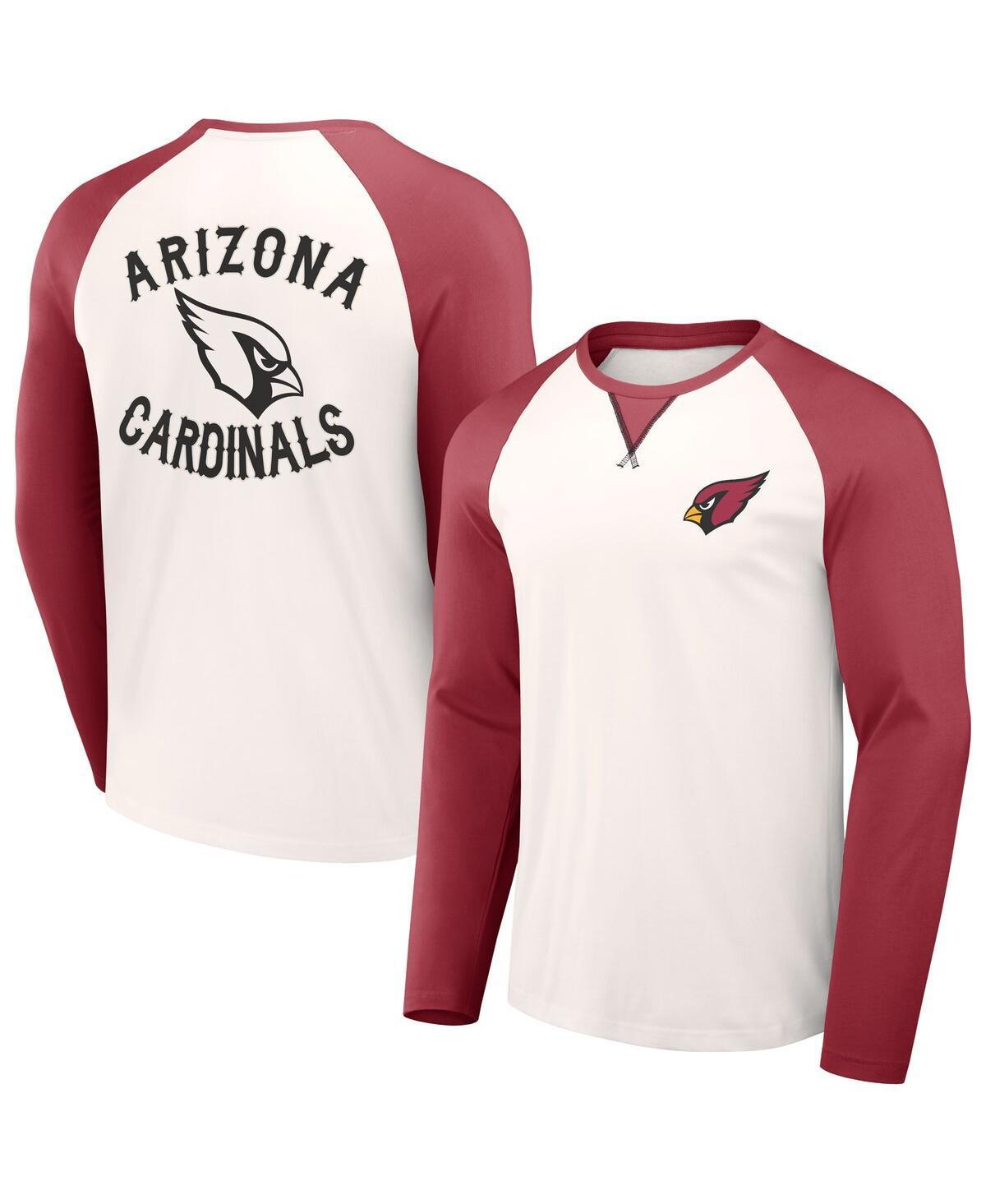 Men's NFL x Darius Rucker Collection by Fanatics Cream/Cardinal Arizona Cardinals Long Sleeve Raglan T-Shirt Product Image