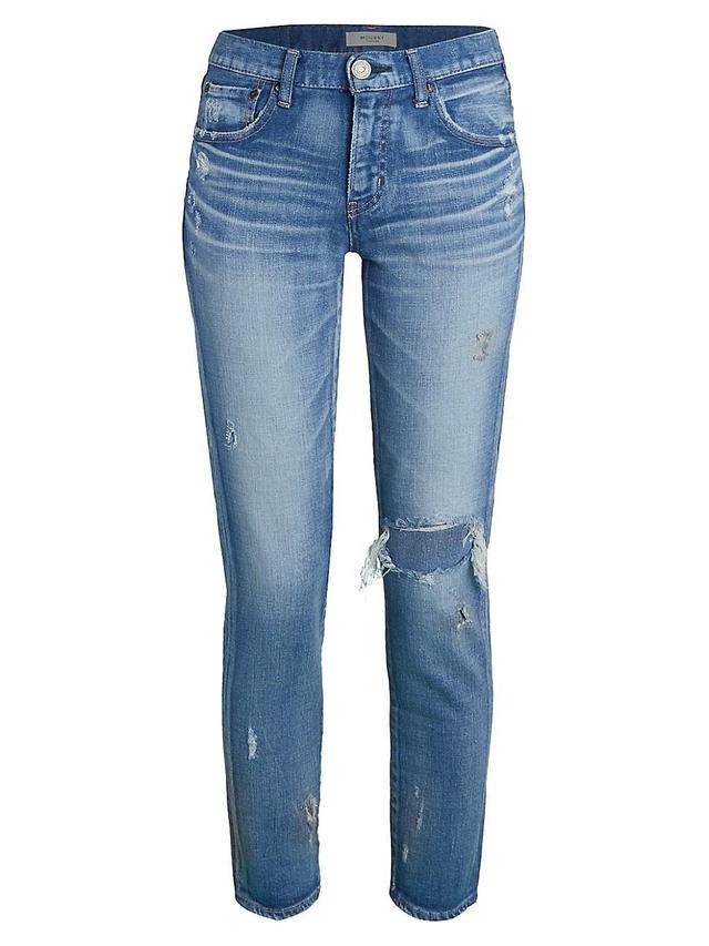 Womens Lenwood Mid-Rise Distressed Jeans Product Image