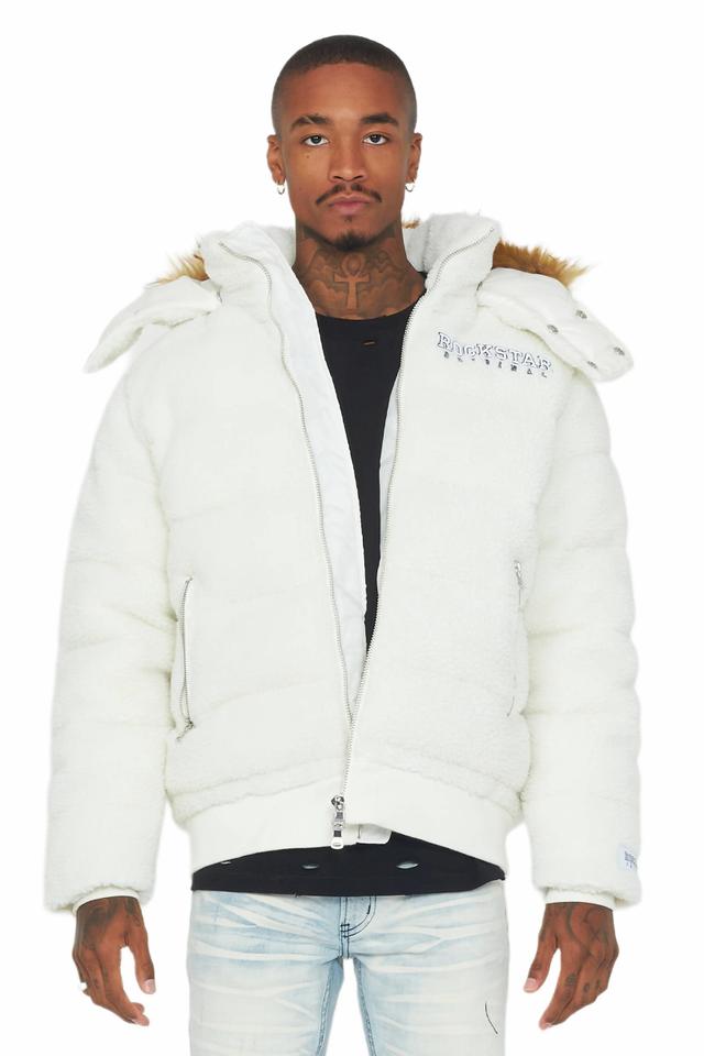 Sarvesh Cream Puffer Jacket Male Product Image