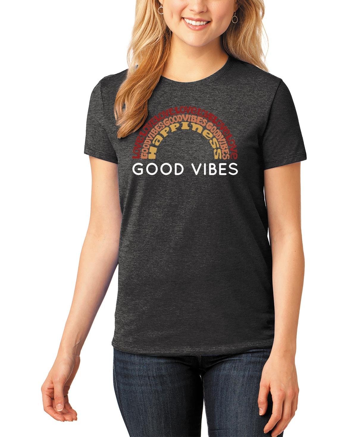 Womens Word Art Good Vibes T-Shirt Product Image